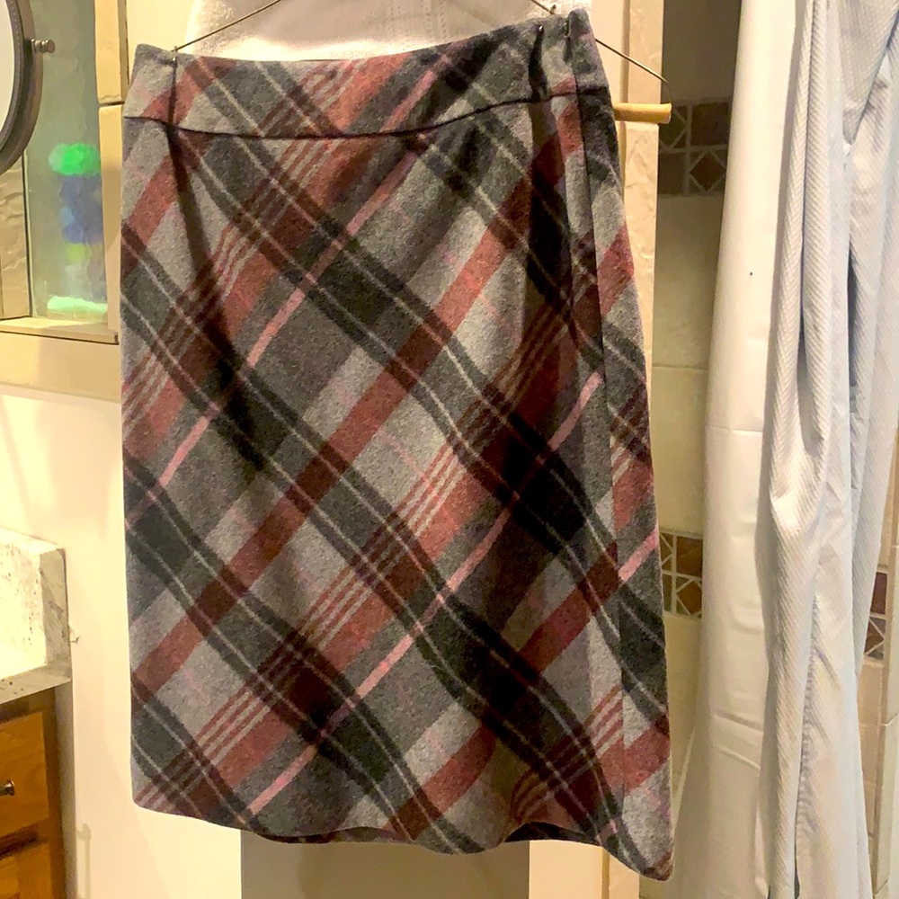 Plaid Ann Taylor Skirt 69% wool.  Always dry cleaned, great condition.